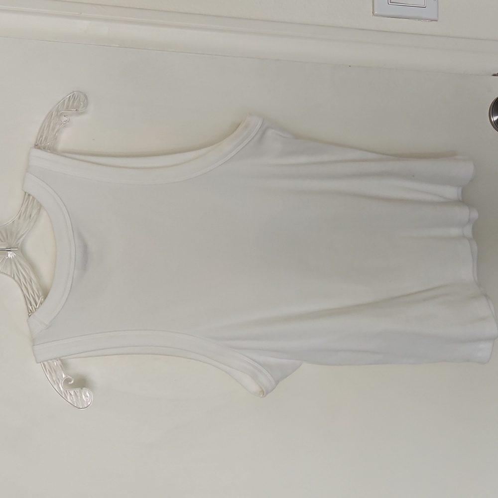 Banana Republic White Ribbed Racer Tank XL - Picture 5 of 5